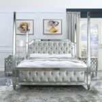 Silver & Mirror Finish 5 PCs Eastern King Bedroom Set HD-6001 By Homey Design - Image 2
