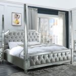 Silver & Mirror Finish 5 PCs Eastern King Bedroom Set HD-6001 By Homey Design - Image 4