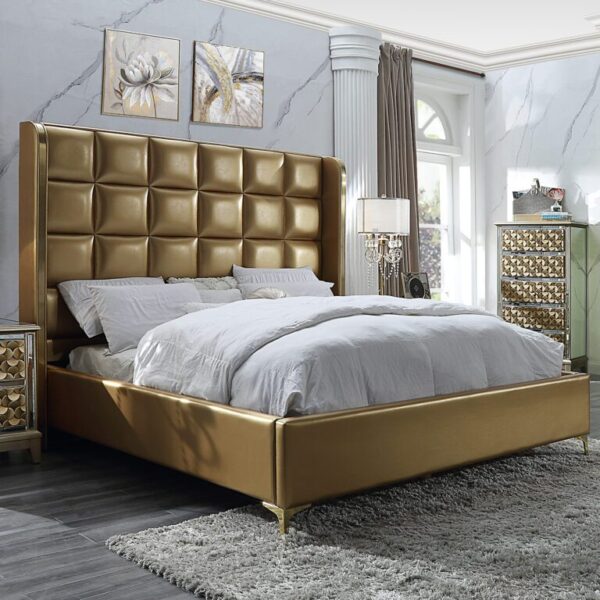 Luxury Gold 5PCs California King Bedroom Set HD-6065 By Homey Design - Image 3