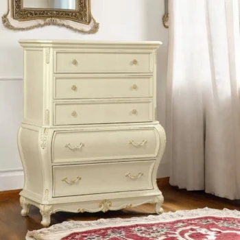 Pearl White 5 Drawer Chest