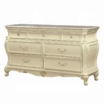 Pearl white 7 Drawer Dresser with Granite Top