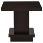 Reston Pedestal Square End Table Cappuccino By Coaster Furniture - Image 2