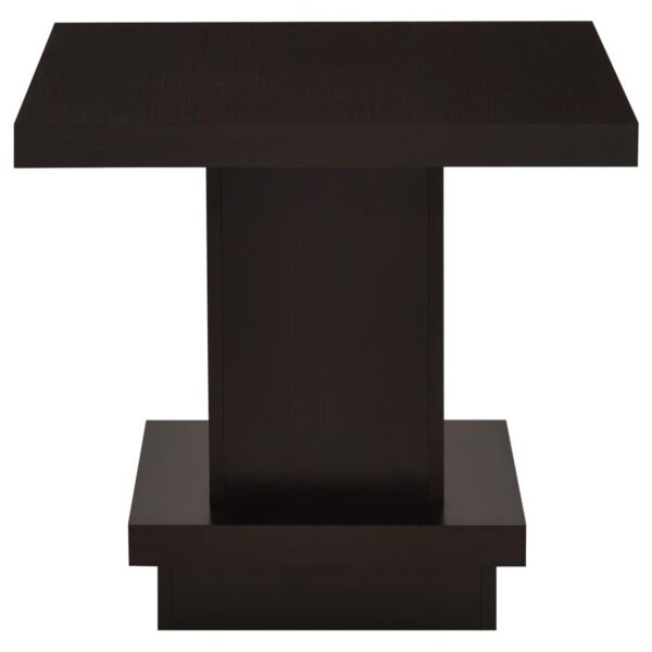 Reston Pedestal Square End Table Cappuccino By Coaster Furniture - Image 2