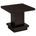 Reston Pedestal Square End Table Cappuccino By Coaster Furniture - Image 3