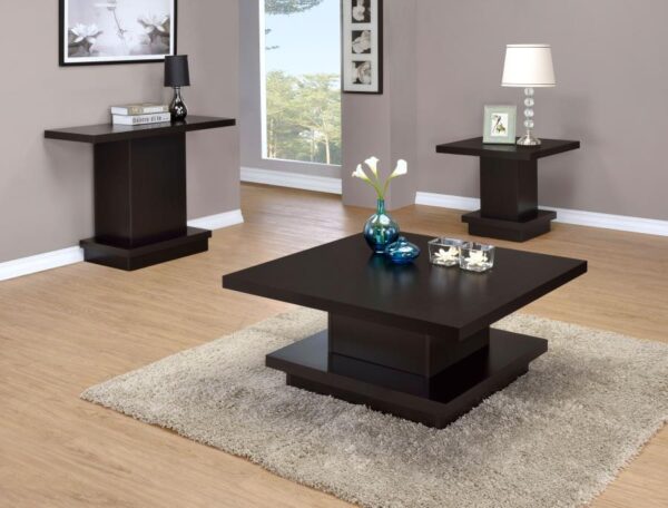 Reston Pedestal Square End Table Cappuccino By Coaster Furniture - Image 4