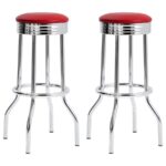 Theodore Upholstered Top Bar Stools Red and Chrome (Set of 2) 2299R By Coaster Furniture - Image 2