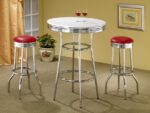Theodore Upholstered Top Bar Stools Red and Chrome (Set of 2) 2299R By Coaster Furniture - Image 4