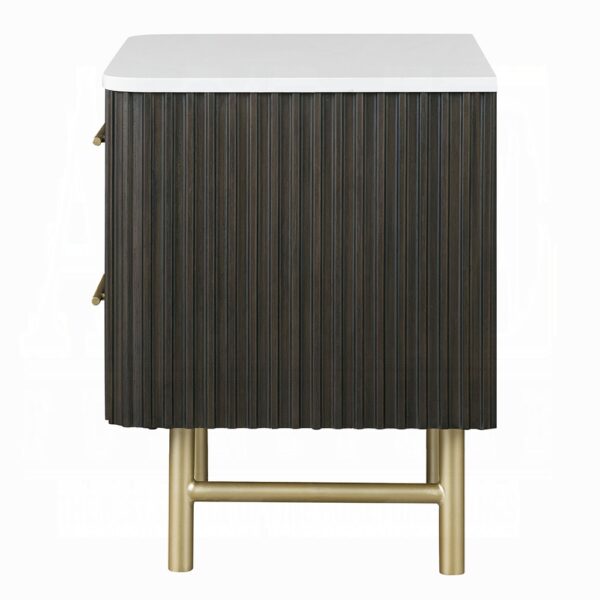 Clayten Espresso Nightstand with Marble Top By ACME - Image 3