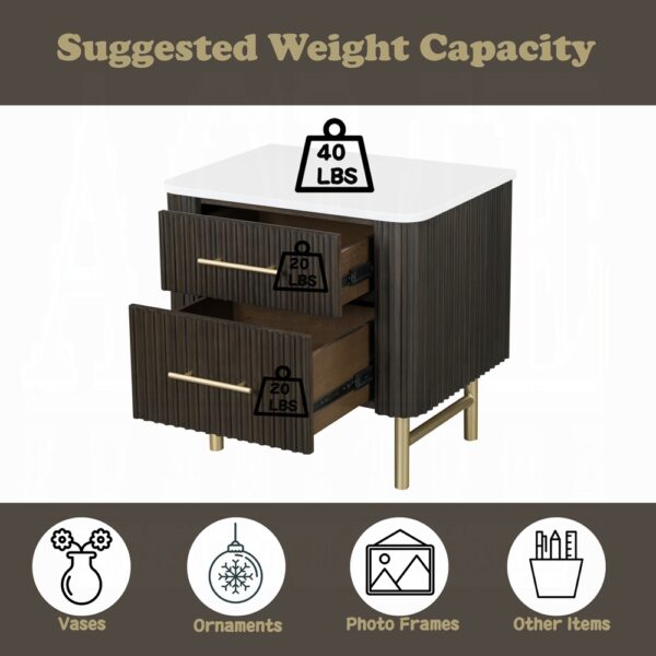 Clayten Espresso Nightstand with Marble Top By ACME - Image 8