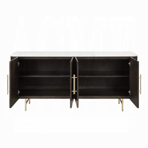 Clayten Espreeso Server with White Marble Top By ACME - Image 2