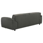 Buxton Top Grain Leather Upholstered Sofa Graphite by Coaster Furniture - Image 4