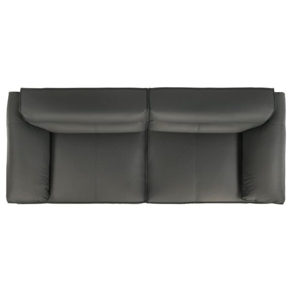 Buxton Top Grain Leather Upholstered Sofa Graphite by Coaster Furniture - Image 7