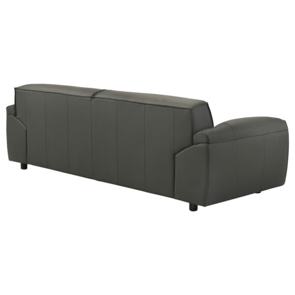 Buxton Top Grain Leather Upholstered Sofa Graphite by Coaster Furniture - Image 8