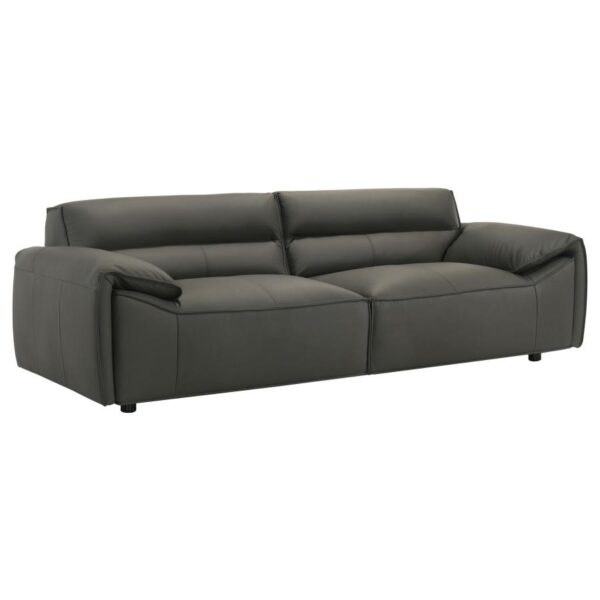 Buxton Top Grain Leather Upholstered Sofa Graphite by Coaster Furniture - Image 12