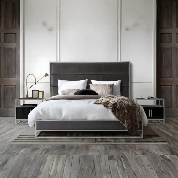 Tufted Leather Bed