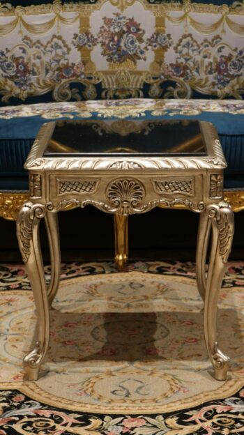 Handmade Silver Black End Table