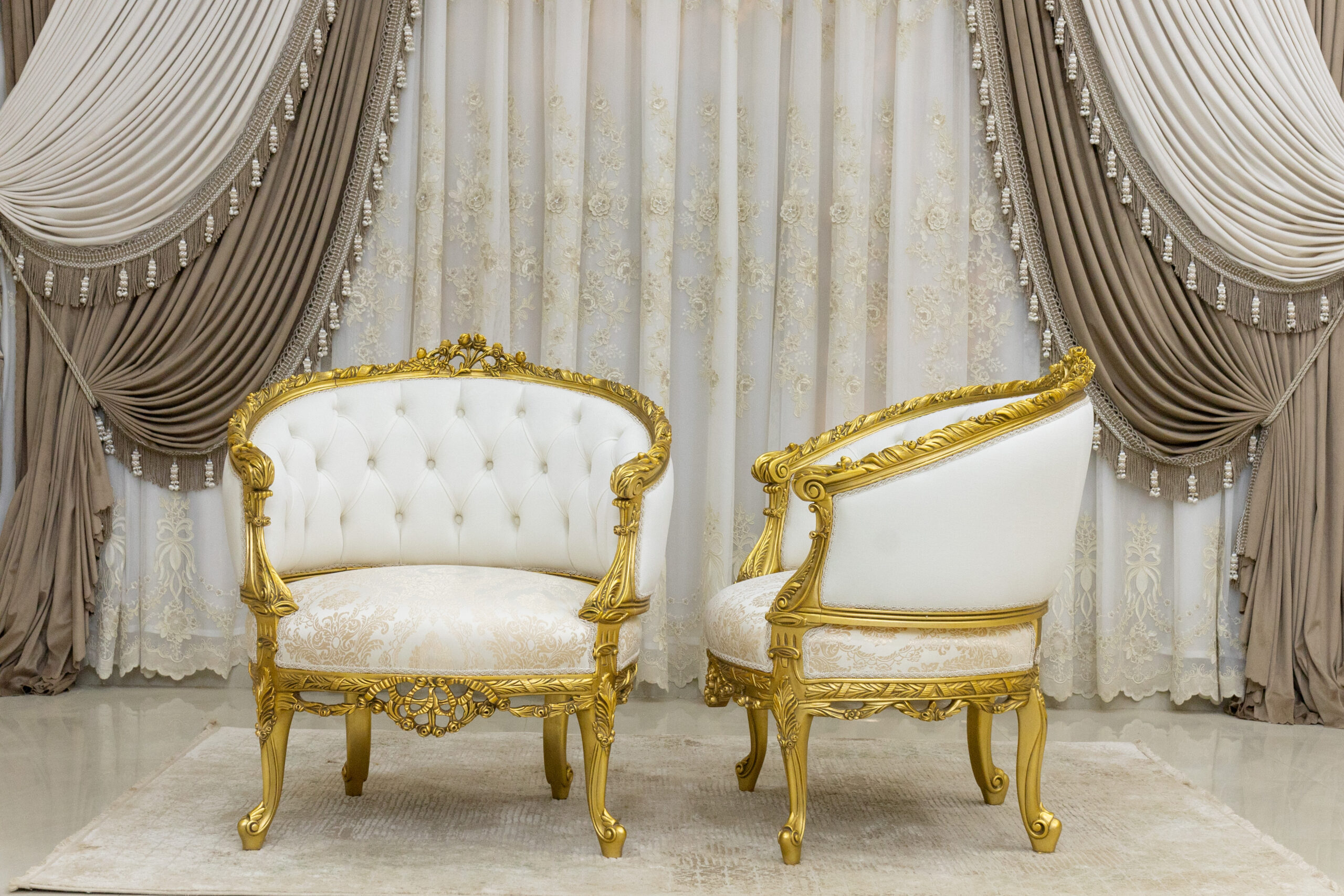 Handmade Gold Ivory Paris Chair | Mobilia Cleopatra 3 Handmade Gold Ivory Paris Chair - Image 1