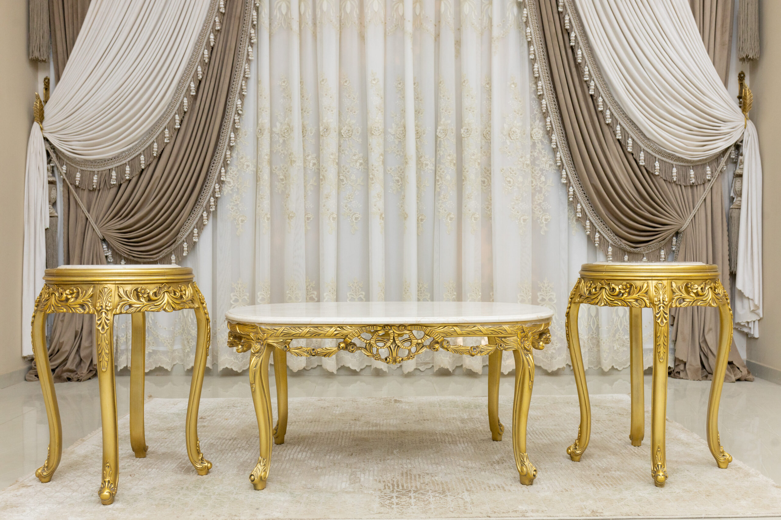Handmade Gold Ivory Paris Coffee Table | Mobilia Cleopatra 3 Handmade Gold Ivory Paris Coffee Table - Image 1
