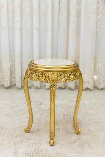 Handmade Gold Ivory Paris End Table