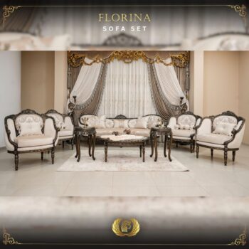 5PCS Handmade Florina Bronze Beige Sofa Set