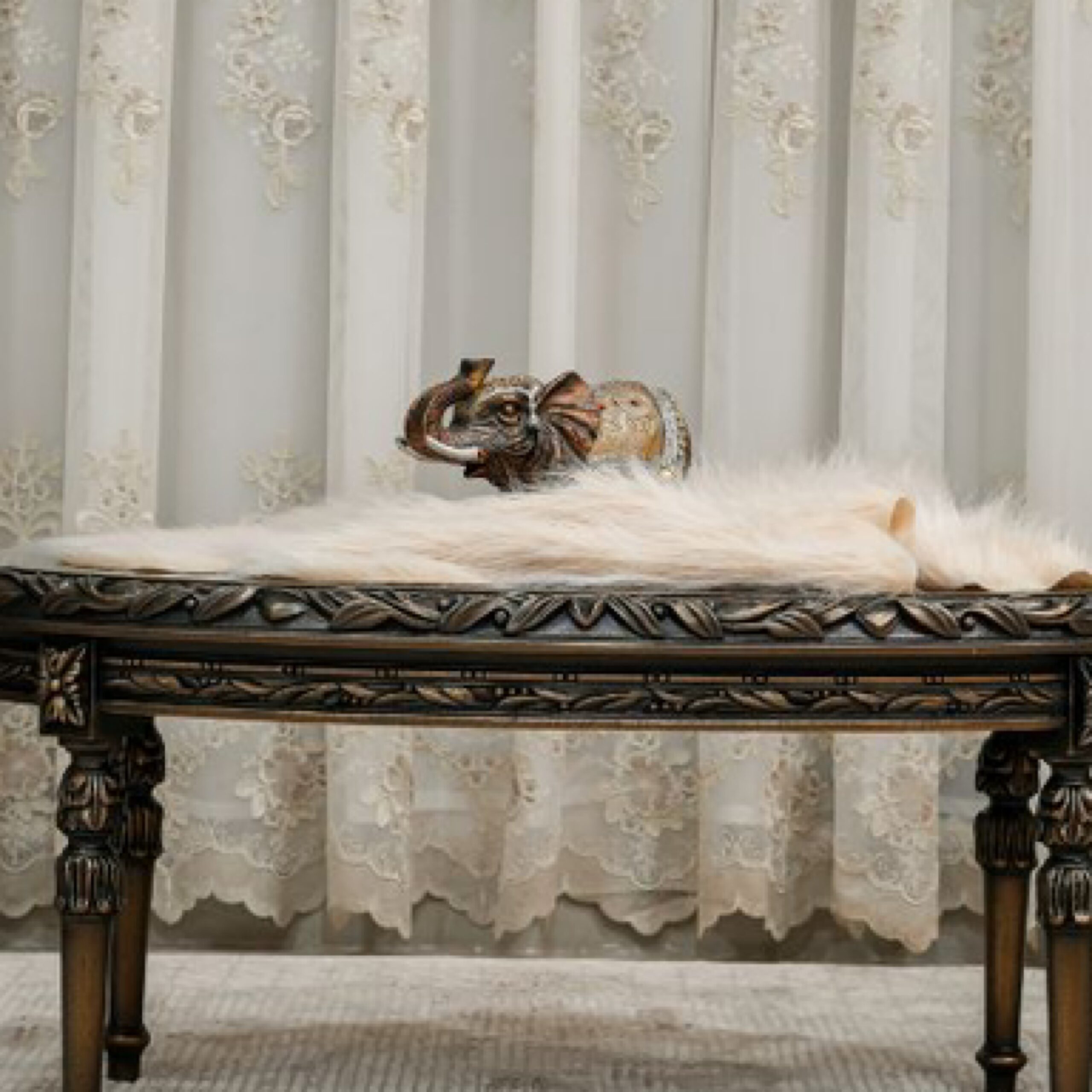 Handmade Florina Bronze Beige Coffee Table | Mobilia Cleopatra 3 Handmade Florina Bronze Beige Coffee Table - Image 1