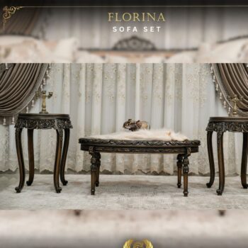 Handmade Florina Bronze Beige End Table