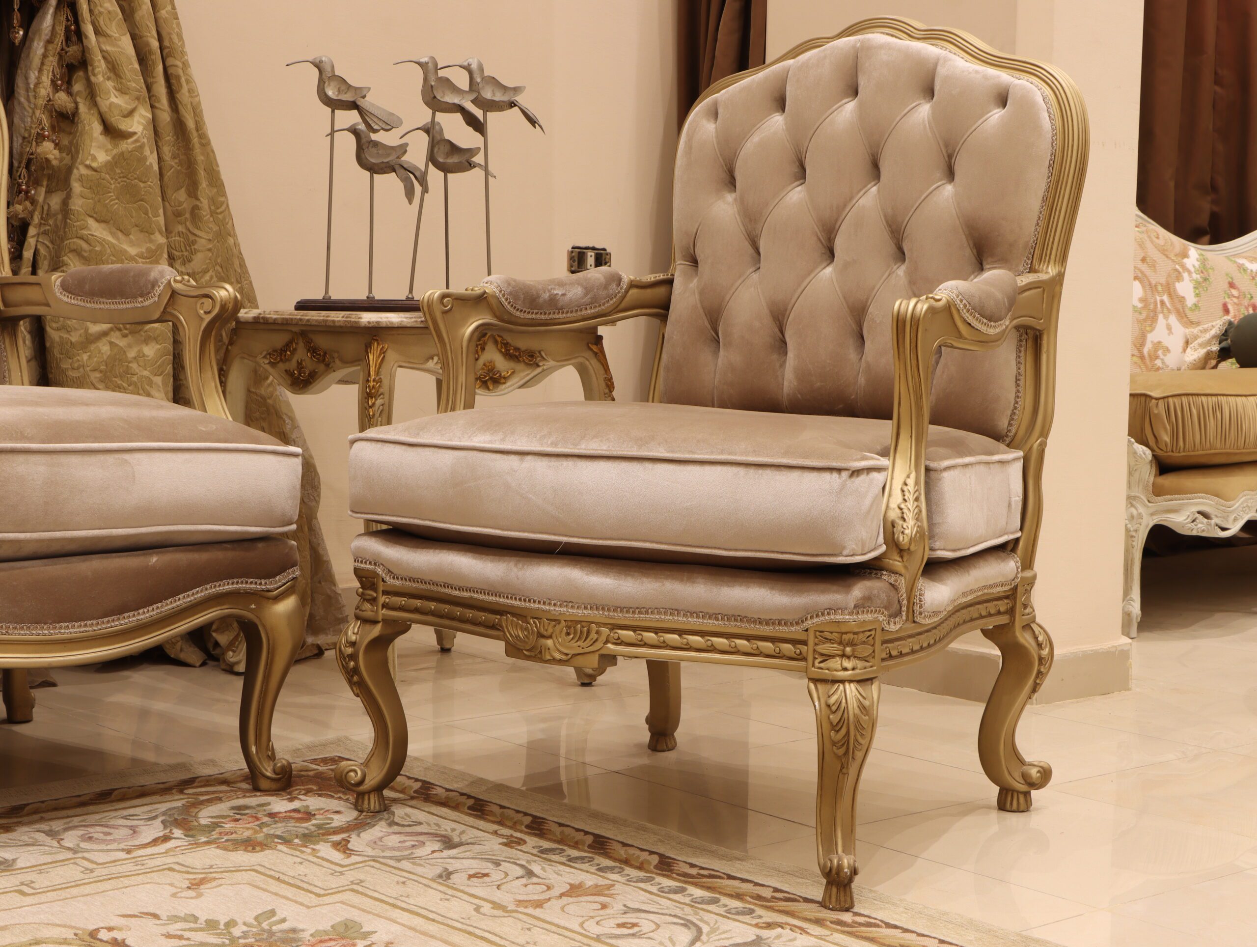 Handmade Honey Gold Chair | Mobilia Cleopatra 3 Handmade Honey Gold Chair - Image 1