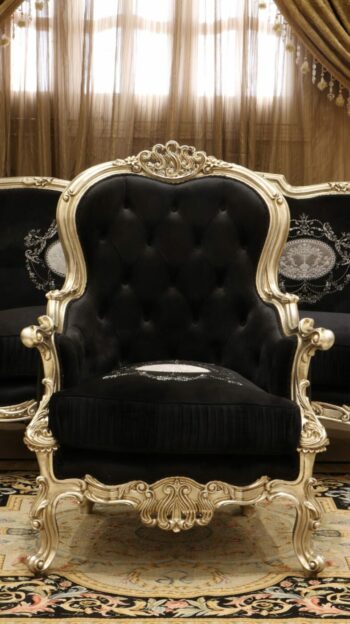 Handmade Silver Black Chair