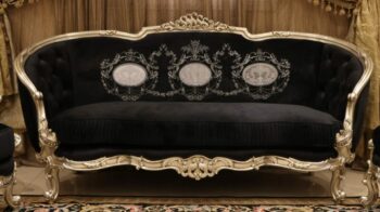 Handmade Silver Black Sofa