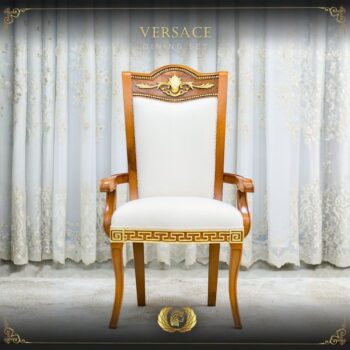 Handmade Brown Gold Versace Arm Chair