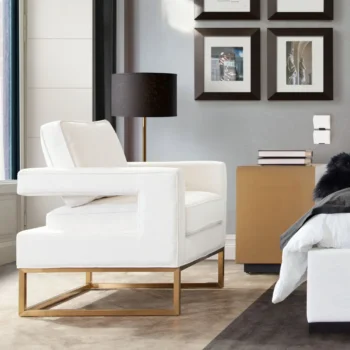 Modern White Accent Chair