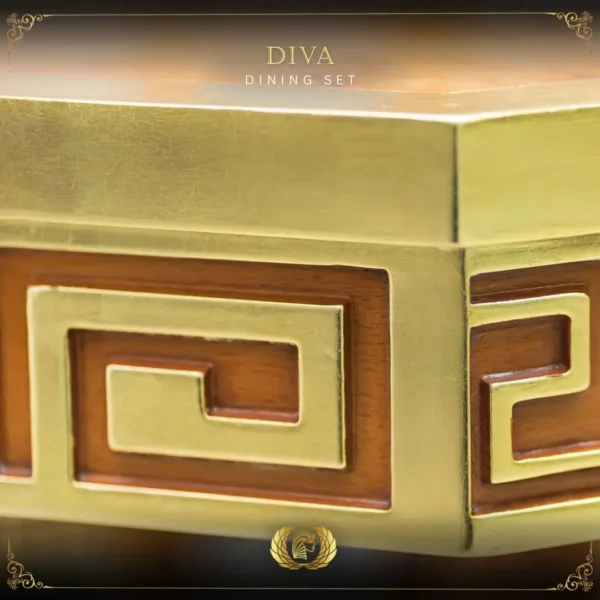 Handmade Brown Gold Diva Dining Table - Image 8