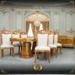 9PCS Handmade Brown Gold Diva Dining Set - Image 5
