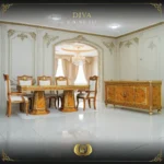 9PCS Handmade Brown Gold Diva Dining Set - Image 4