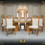 9PCS Handmade Brown Gold Diva Dining Set - Image 2