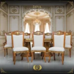 9PCS Handmade Brown Gold Diva Dining Set