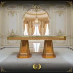 Handmade Brown Gold Diva Dining Table