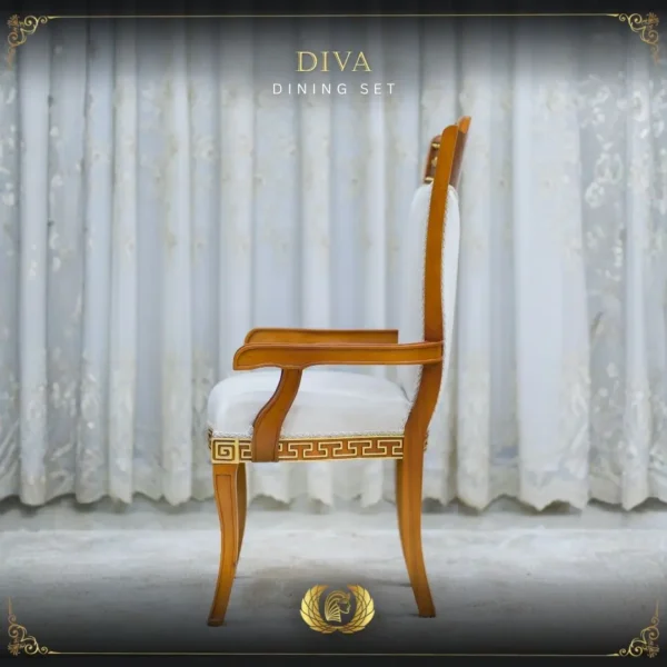 Handmade Brown Gold Diva Arm Chair - Image 2
