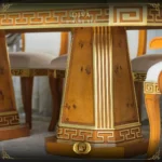 9PCS Handmade Brown Gold Diva Dining Set - Image 8