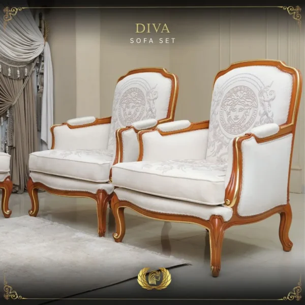 Handmade Brown Gold Diva Chair - Image 5