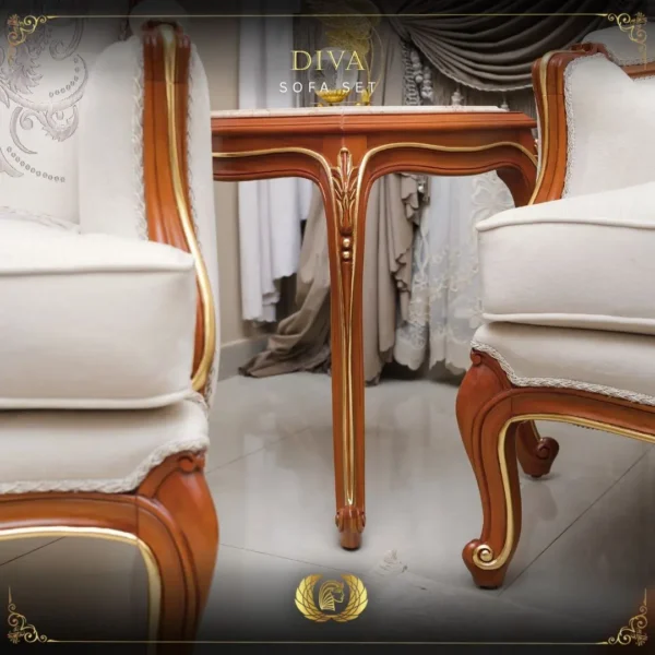 Handmade Brown Gold Diva Chair - Image 6