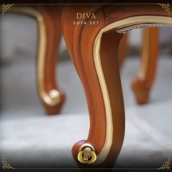 Handmade Brown Gold Diva Sofa - Image 7