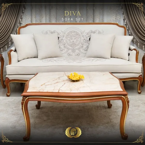 5PCS Handmade Brown Gold Diva Sofa Set - Image 4