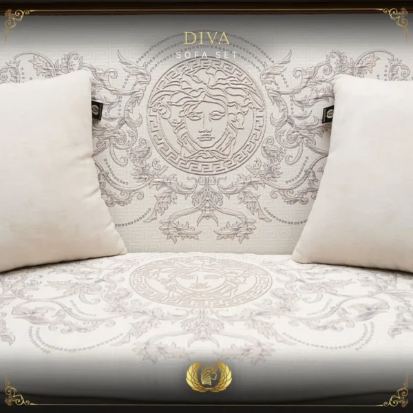 5PCS Handmade Brown Gold Diva Sofa Set - Image 7