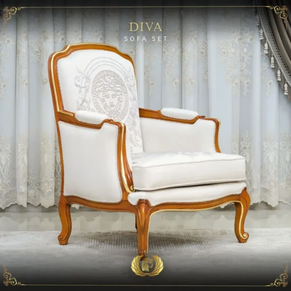 Handmade Brown Gold Diva Chair - Image 2