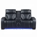 Ephron Black Leather Power Motion Recliner Loveseat with Console by ACME - Image 2