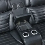 Ephron Black Leather Power Motion Recliner Loveseat with Console by ACME - Image 4