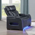 Black Leather Power Recliner Chair