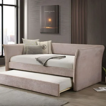 Yuri Twin Pink Contemporary Day Beds w/ Trundle By Furniture Of America