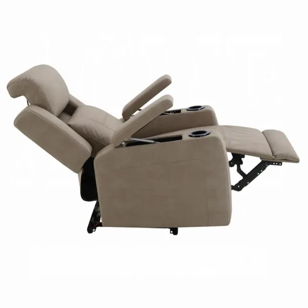 Lugo Camel Leather Power Motion Recliner with Cup Holder by ACME - Image 4